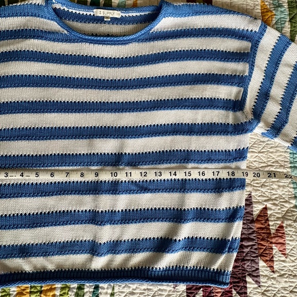 Z Supply Blue and White Striped Sweater - Picture 6 of 10